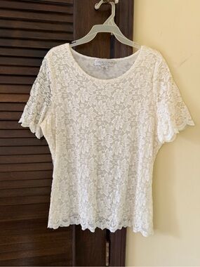 Casual Corner Stretch Lace Blouse